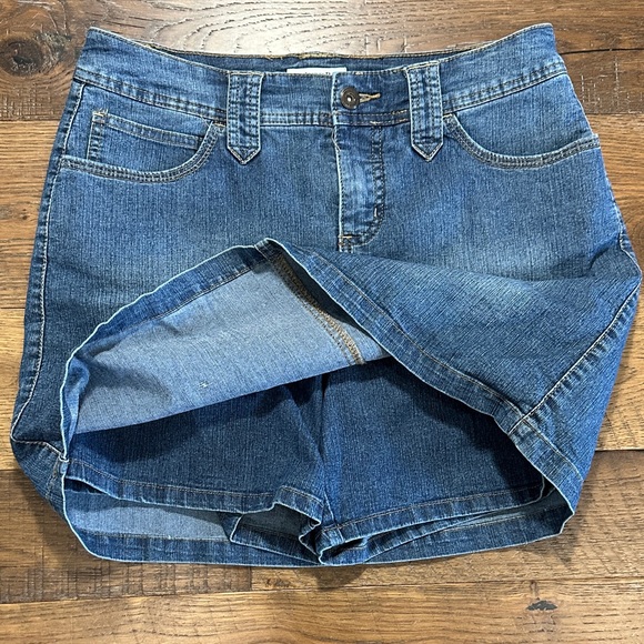 St. John's Bay Indigo Mini Skirt with Shorts - Picture 4 of 6